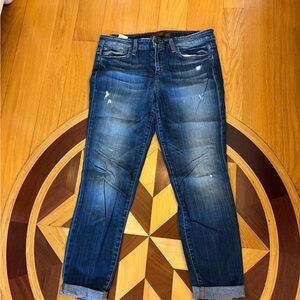 Joe's Jeans Dark Wash Cropped Distressed Denim Size 29